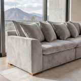 Sofá 4 Personas Atualittá en "L" Tela Gris Claro - 2.97M X 2.97M de Chaise Longue