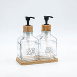Set 2 Dispensadores bambú / vidrio