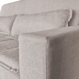 Sofá cama 2 cuerpos Londres con tela chenilla color café claro