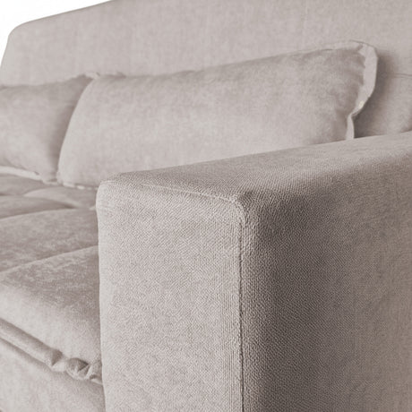 Sofá cama 2 cuerpos Londres con tela chenilla color café claro