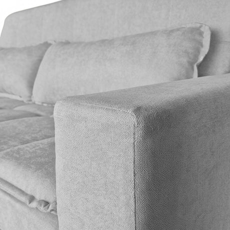 Sofá cama 2 cuerpos Londres con tela chenilla color gris claro