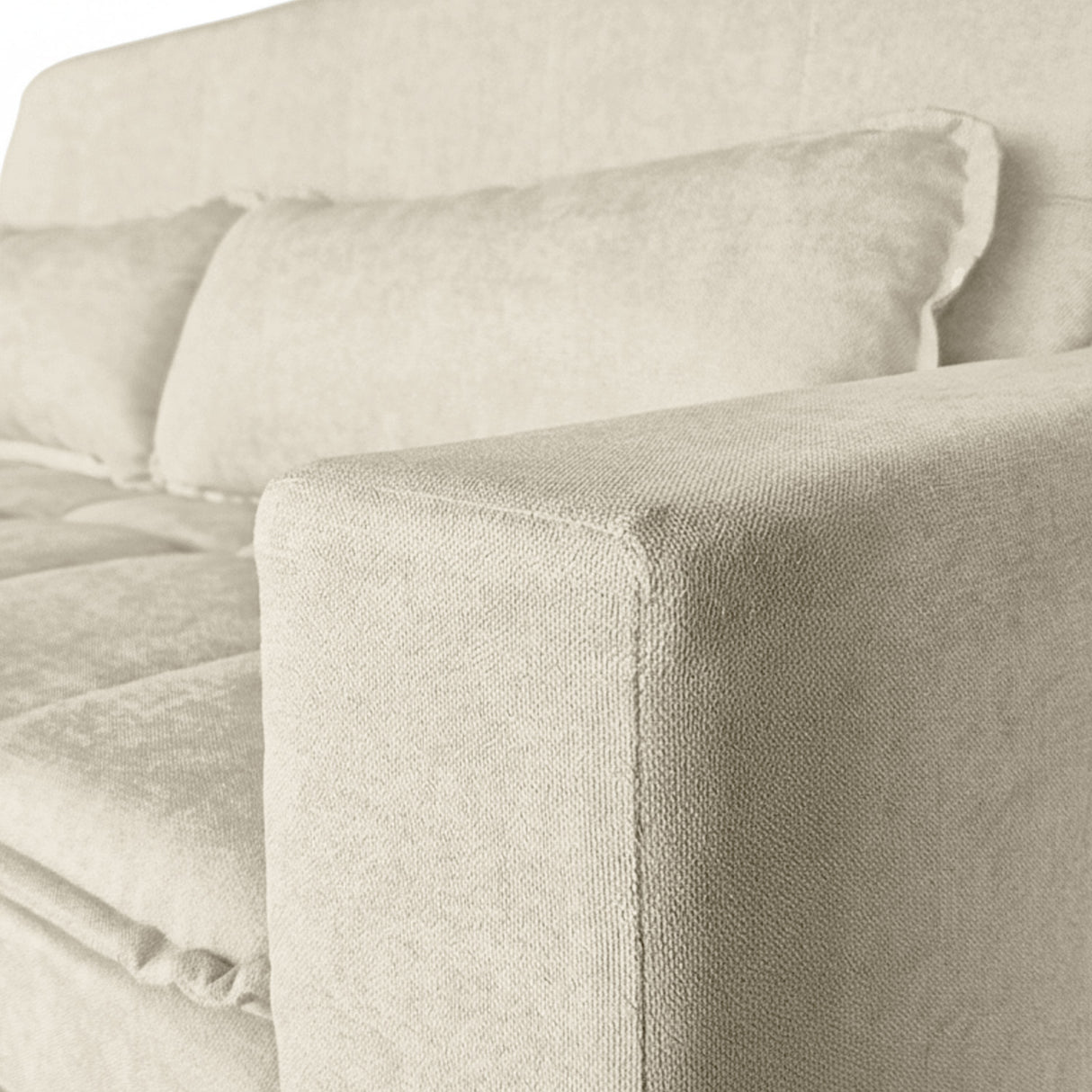 Sofá cama 2 cuerpos Londres con tela chenilla color beige claro