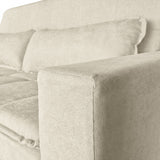 Sofá cama 2 cuerpos Londres con tela chenilla color beige claro