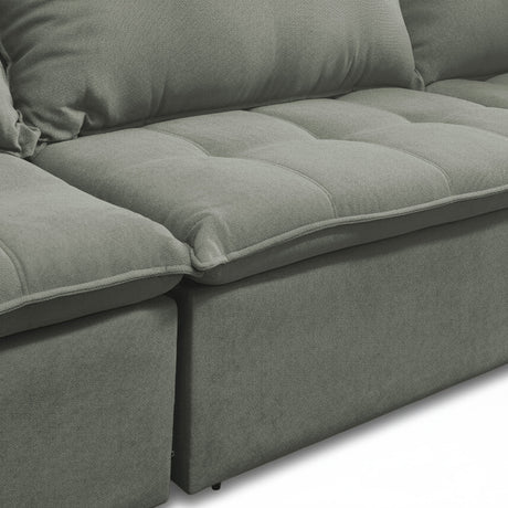 Sofá cama tres cuerpos color verde musgo 