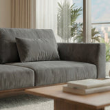 Sofá Seccional 3 Cuerpos Palace con Chaise Longue Izquierdo Tela Gris Oscuro - 3.36m a Confección
