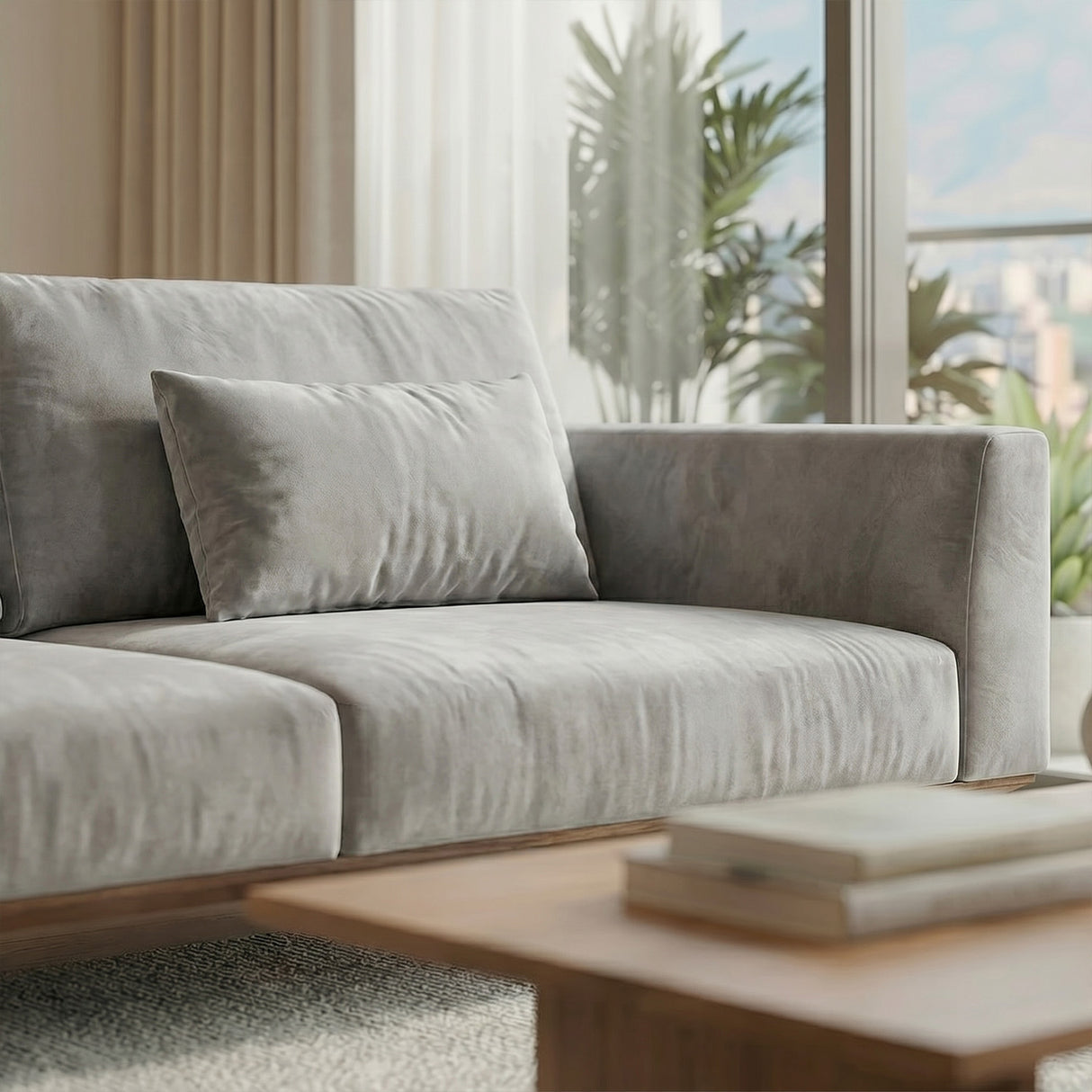 Sofá Seccional 3 Cuerpos Palace con Chaise Longue Izquierdo Tela Gris - 3.06m a Confección