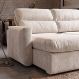 Sofá 3 Cuerpos Paris Tela Beige - 3.04m