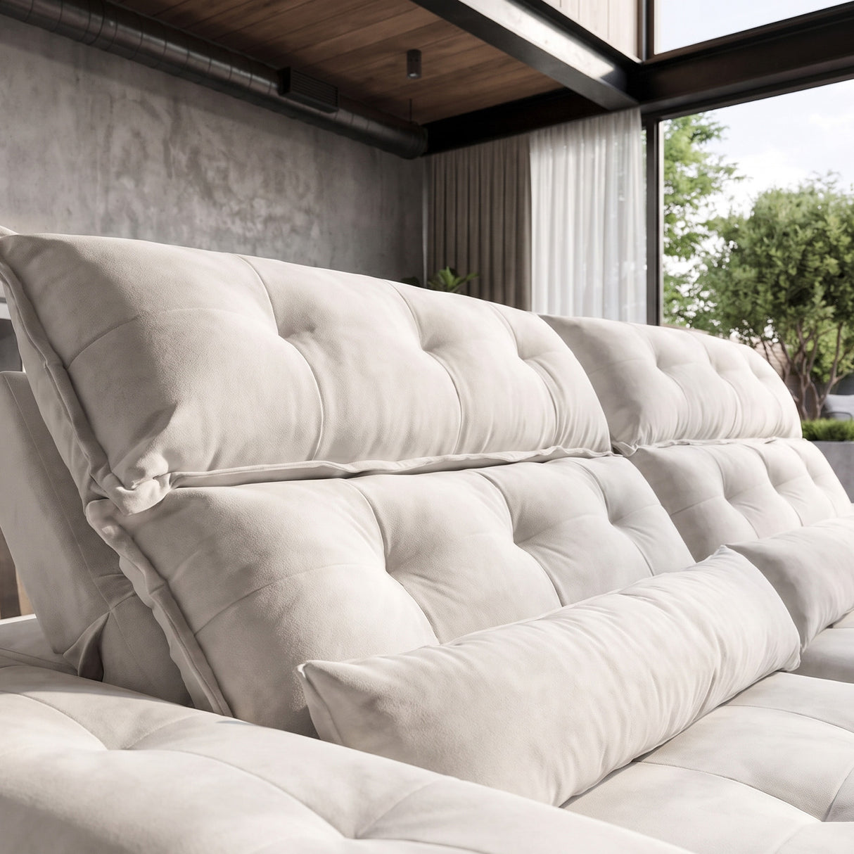 Sofá 3 Cuerpos Prediletto Tela Beige - 3.60m