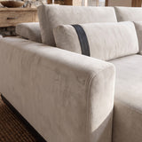 Sofá 3 Cuerpos Rizzonte Tela Beige - 2.76m