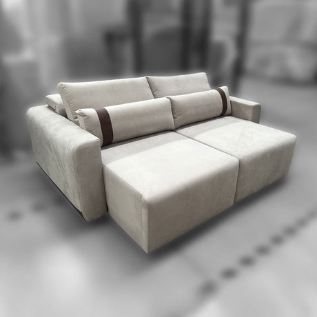 Sofa Rizzonte 1.96MT / Cream 2388 Ecocuero 6001 Outlet S/CAMBIO NI DEVOLUCIÓN Di Qualita
