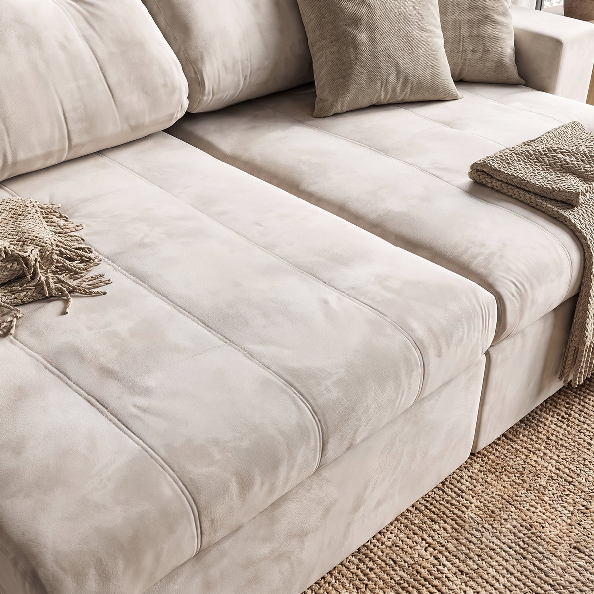 Sofá 2 cuerpos Royalle Tela Beige - 2.70m a Confección