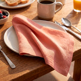Set 4 servilletas 40 x 40cm picot rosado
