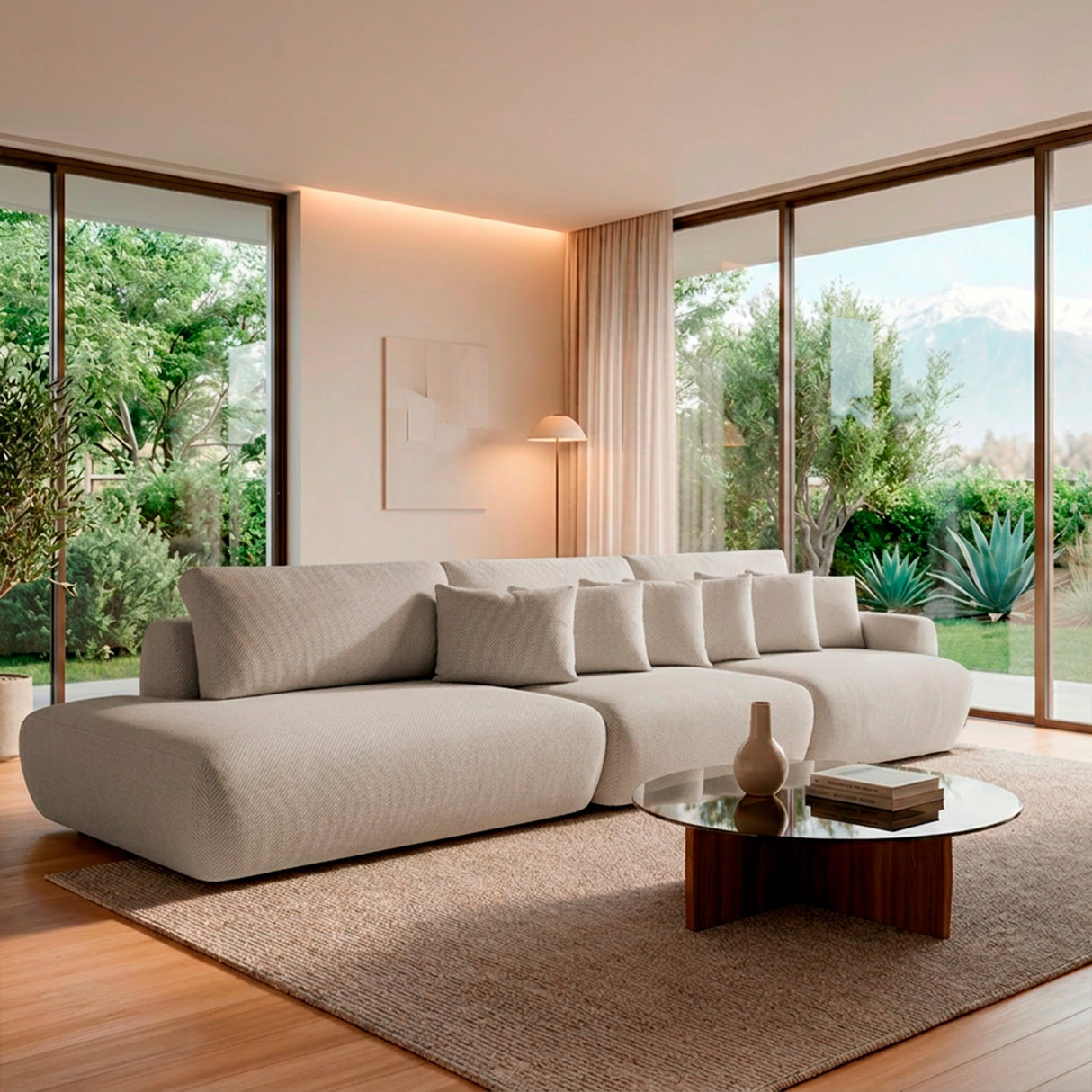 Sofá extensible Solana con pouf