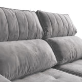 Sofá 2 cuerpos Extensible y Reclinable Toquio Stock Tela gris oscuro - 1.64MT