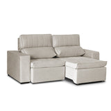 Sofá Extensible y Reclinable Toquio Tejido Arena 2388 Impermeabilizado - 2.04MT Stock