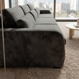 Sofá Modular 3 Cuerpos Treviso Tela Gris Oscuro - 2.98m a Confección