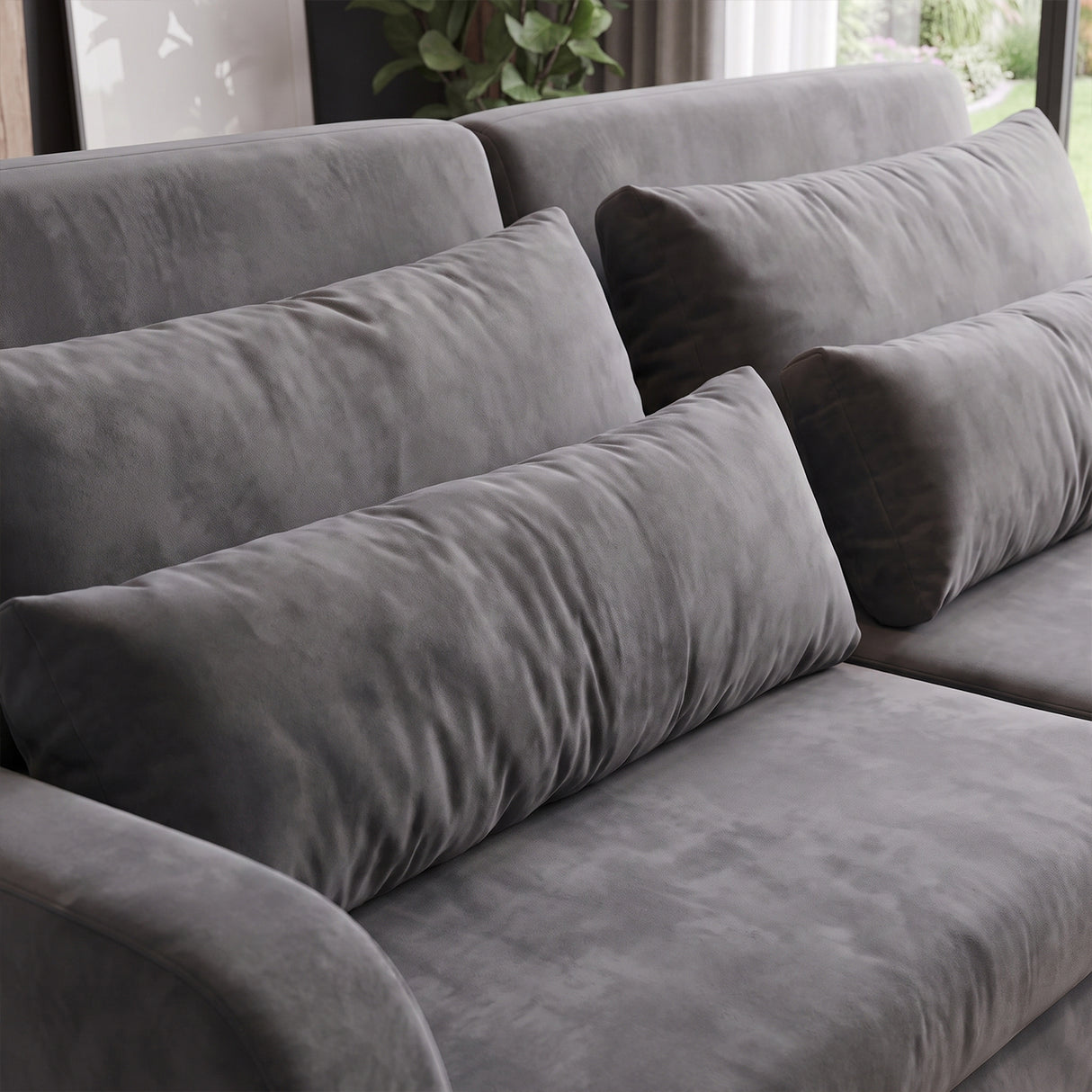 Sofá 2 cuerpos Zurich Tela Gris oscuro - 2.28m a Confección