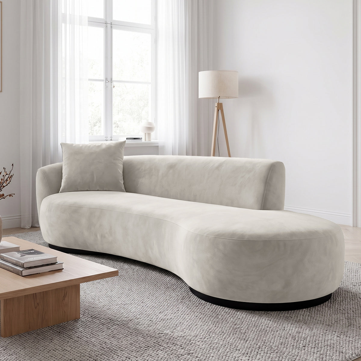 Sofá 2 Cuerpos Acqua Respaldo izquierdo Tela Beige - 2.36m a Confección