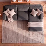 Sofá Seccional 3 Cuerpos Adesso con Chaise Longue Derecho Tela Gris Oscuro - 3.90m a Confección