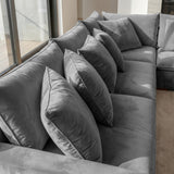 Sofá 4 Cuerpos Atualittá en "L" Tela Gris Oscuro - 2.97M x 2.97M  de Chaise Longue