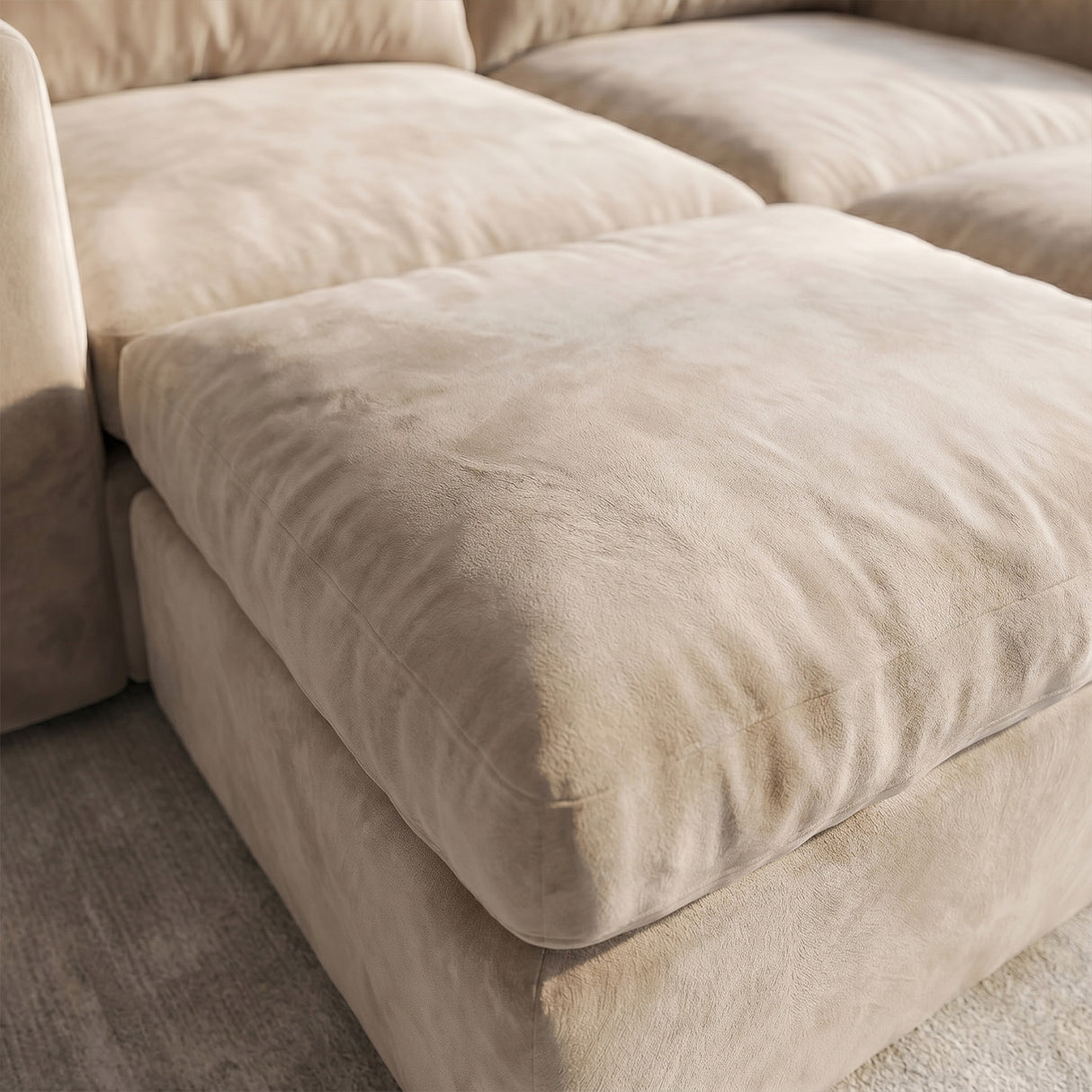 Sofa Modular 2 Cuerpos con 2 Poufs Conecta