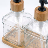 Set 2 Dispensadores bambú / vidrio