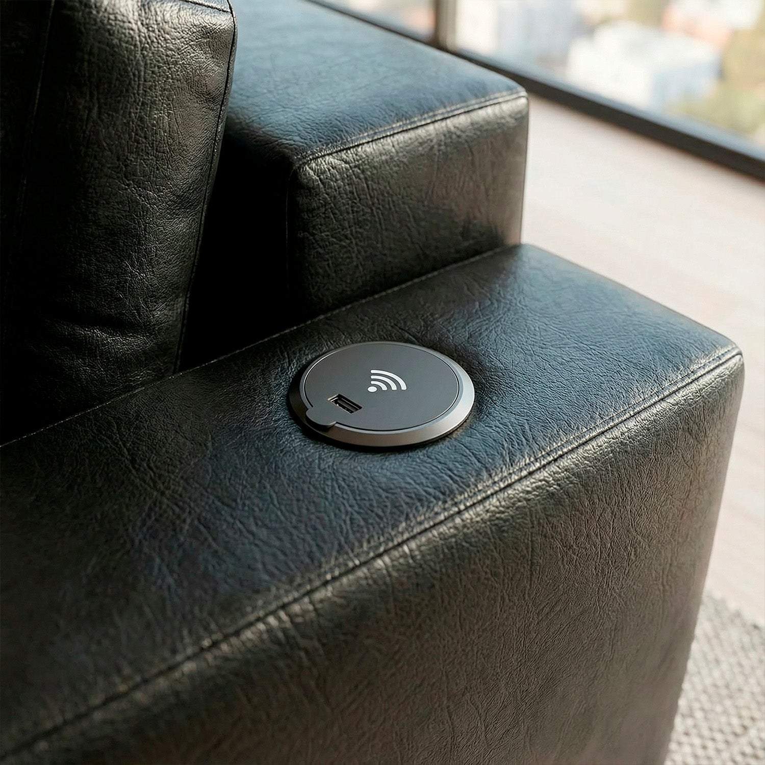 Sofá Extensible Imperial de Eco Cuero con Carga touch y Luminaria