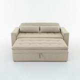 Sofá cama 2 cuerpos Londres con tela chenilla color beige claro