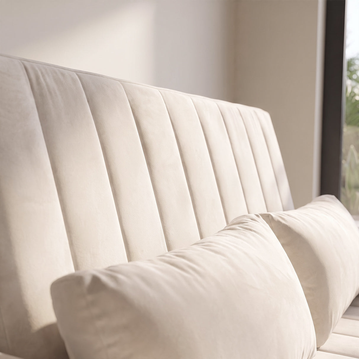 Sofá 2 cuerpos Málaga Tela Beige - 1.30m