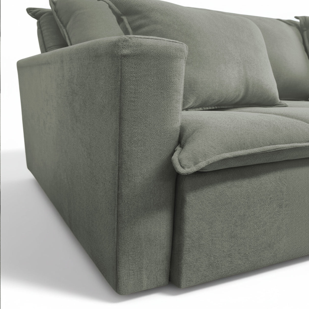 Sofá cama tres cuerpos color verde musgo 
