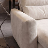 Sofá 2 Cuerpos Paris Tela Beige - 2.54m