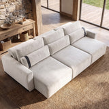 Sofá 3 Cuerpos Rizzonte Tela Beige - 2.76m