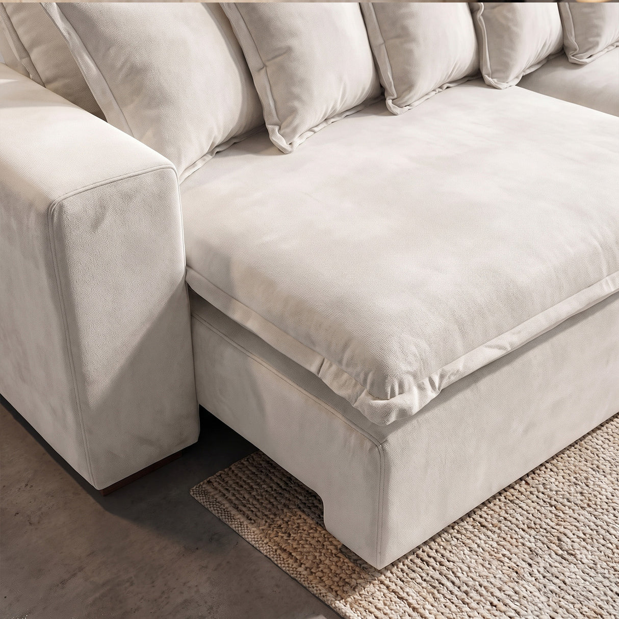 Sofá 3 Cuerpos Moon Tela Beige - 3.40m