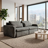 Sofá Modular 2 Cuerpos Treviso Tela Gris Oscuro - 2.08m a Confección