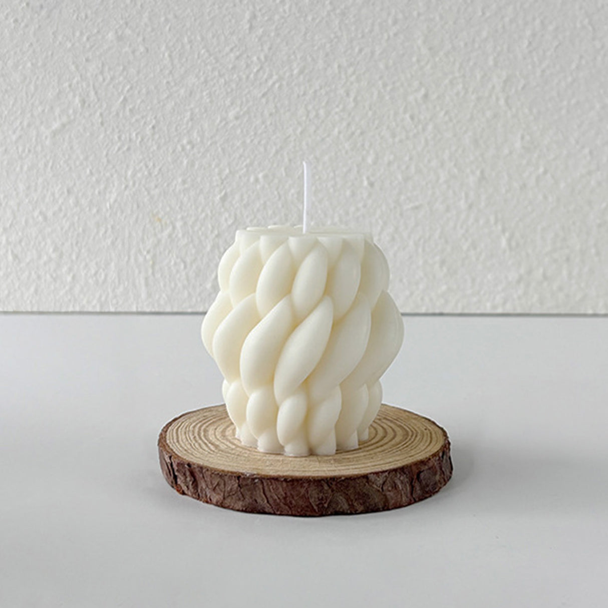 Vela de Cera Blanca Nudo Giratorio