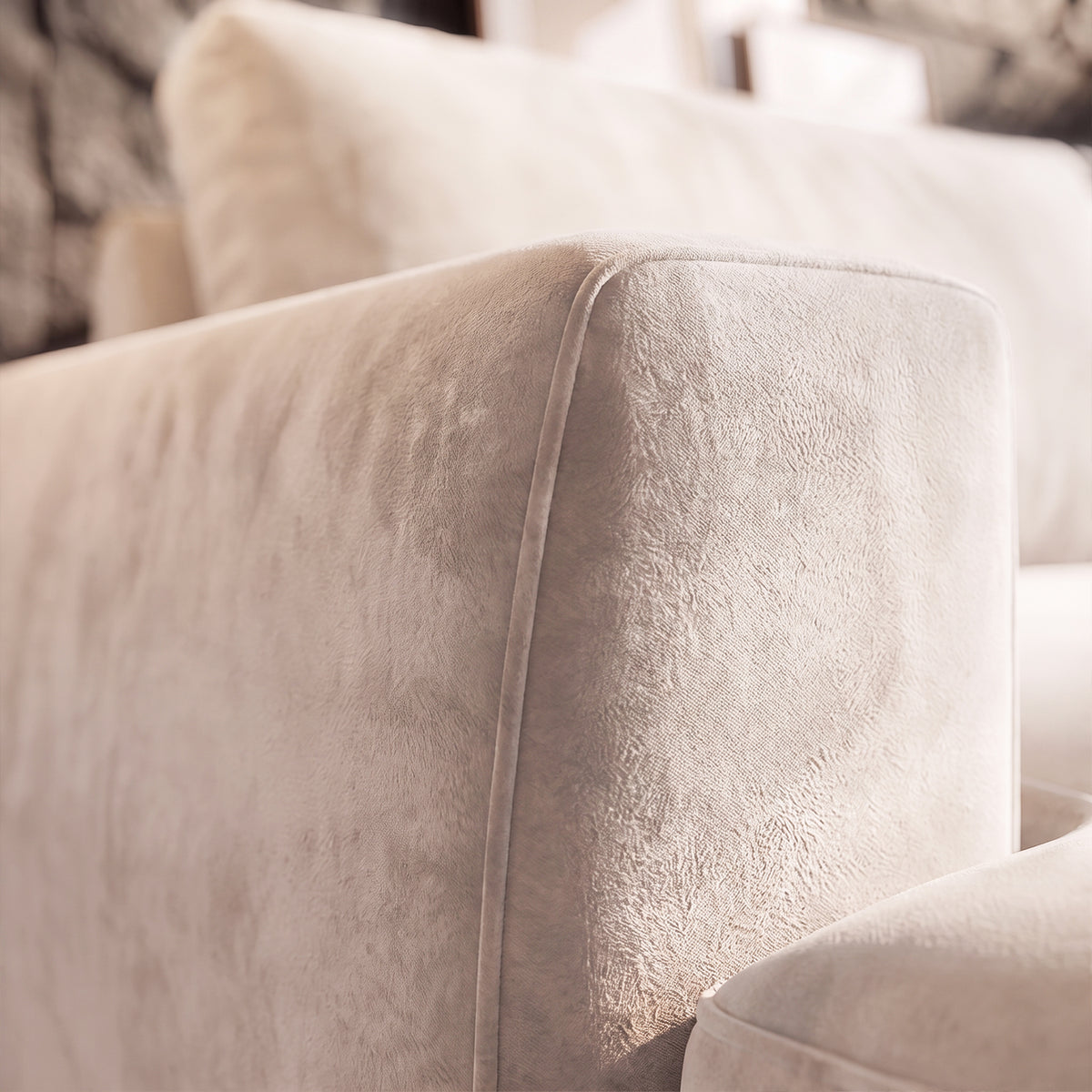 Sofá Seccional 3 Cuerpos Adesso con Chaise Longue Izquierdo Tela Beige - 3.60m a Confección