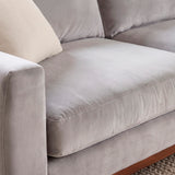 Sofá Seccional 3 Cuerpos Adesso con Chaise Longue Derecho Tela Gris Claro - 3.00m a Confección