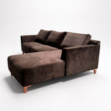 Sofá Arami con chaise longue derecho Tela marrón oscuro - 2.45mt stock