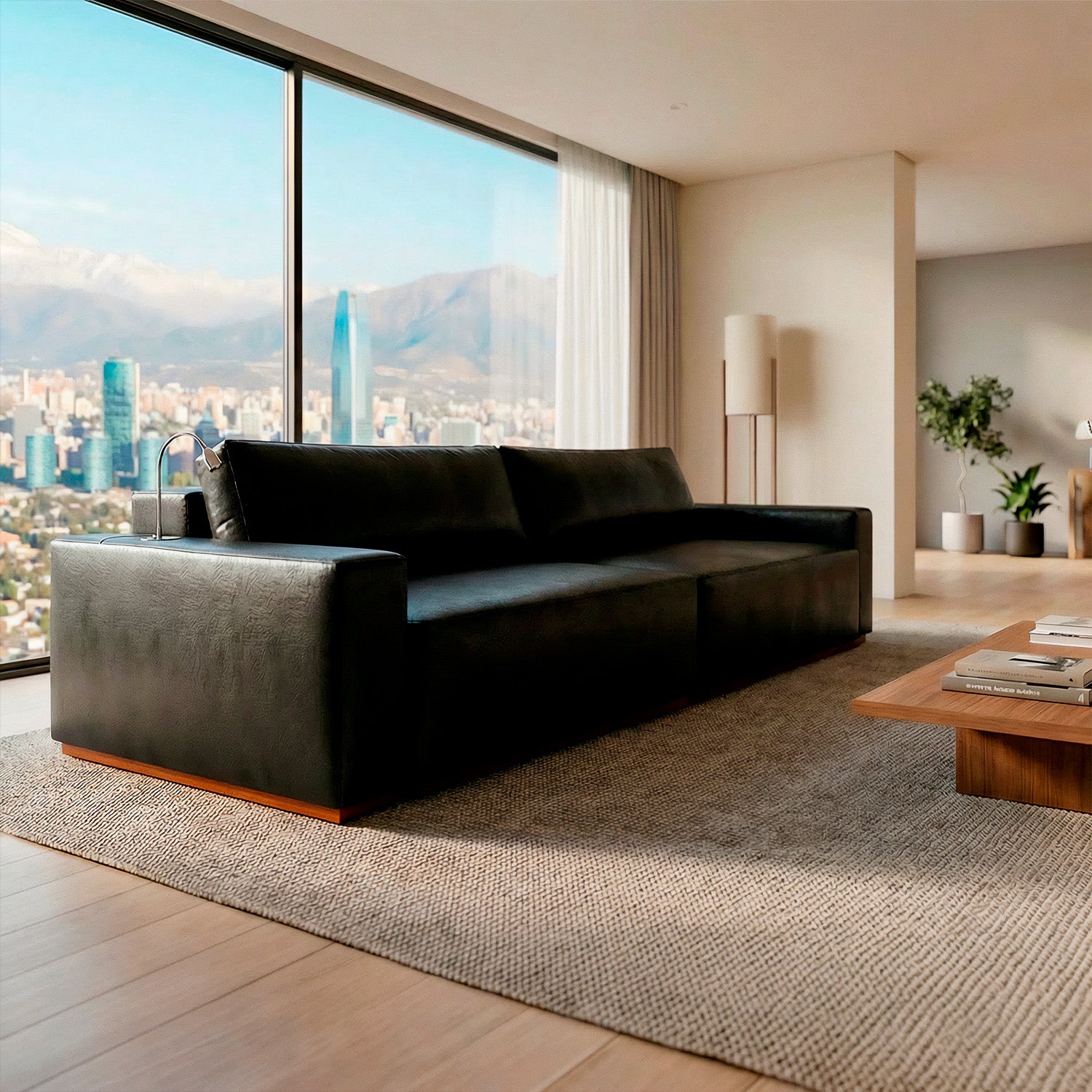 Sofá Extensible Imperial de Eco Cuero con Carga touch y Luminaria