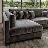 Sofá 3 Cuerpos Liberty con Chaise Longue Izquierdo Tela Gris Oscuro - 2.30m a Confección