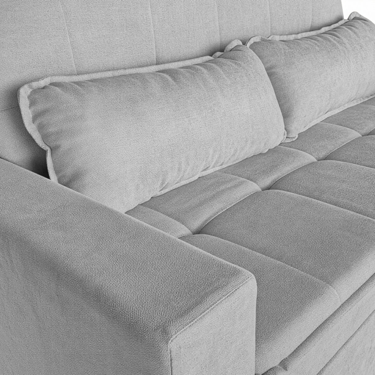 Sofá cama 2 cuerpos Londres con tela chenilla color gris claro