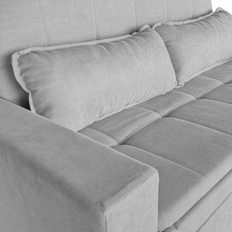 Sofá cama 2 cuerpos Londres con tela chenilla color gris claro