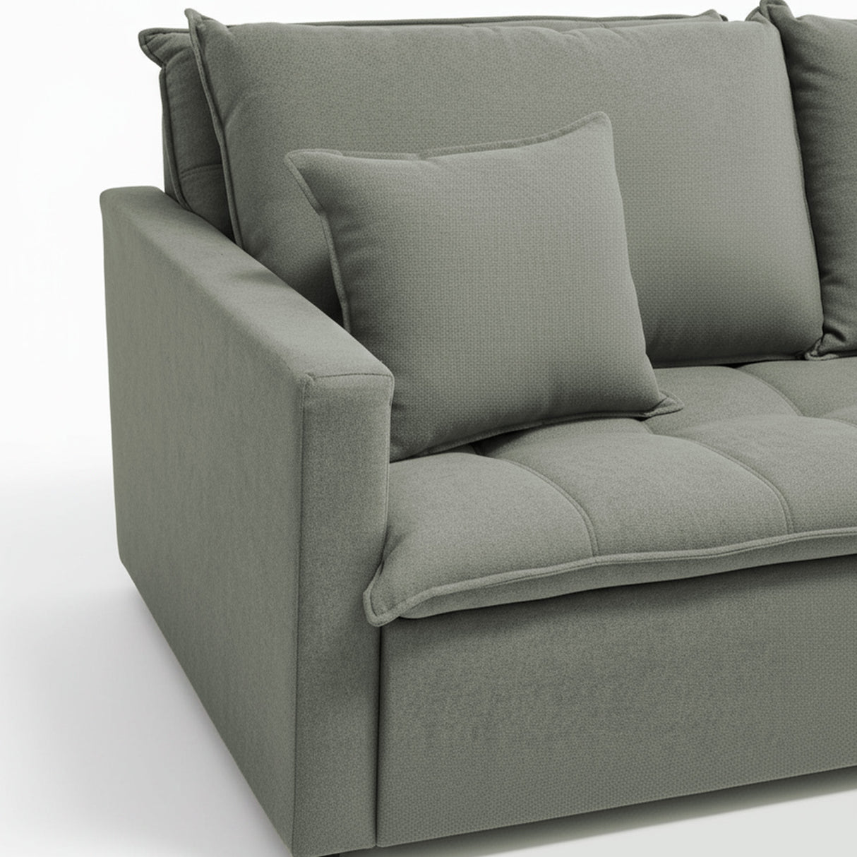 Sofá cama tres cuerpos color verde musgo 