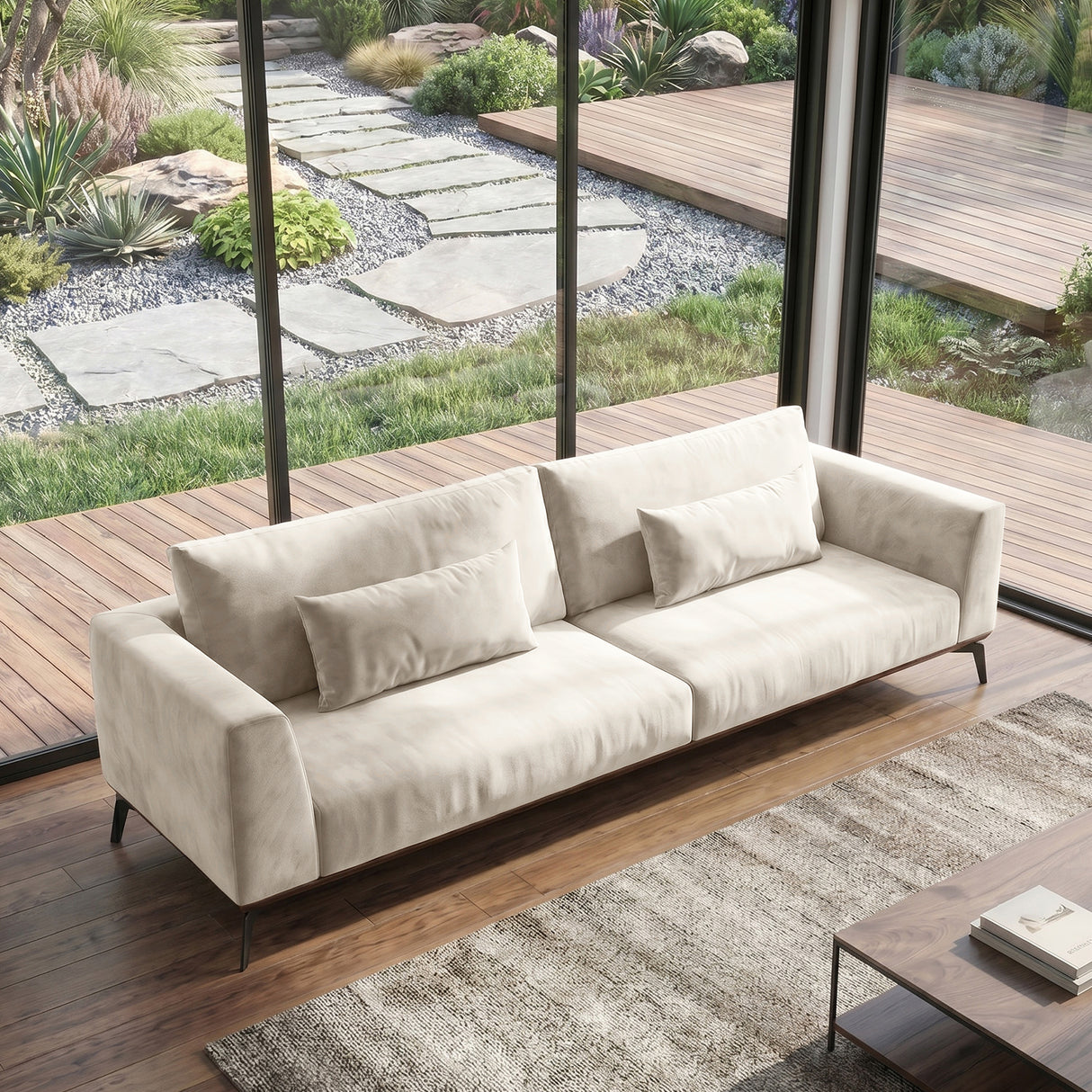 Sofá 2 Cuerpos Palace Single Tela Beige - 1.96m a Confección