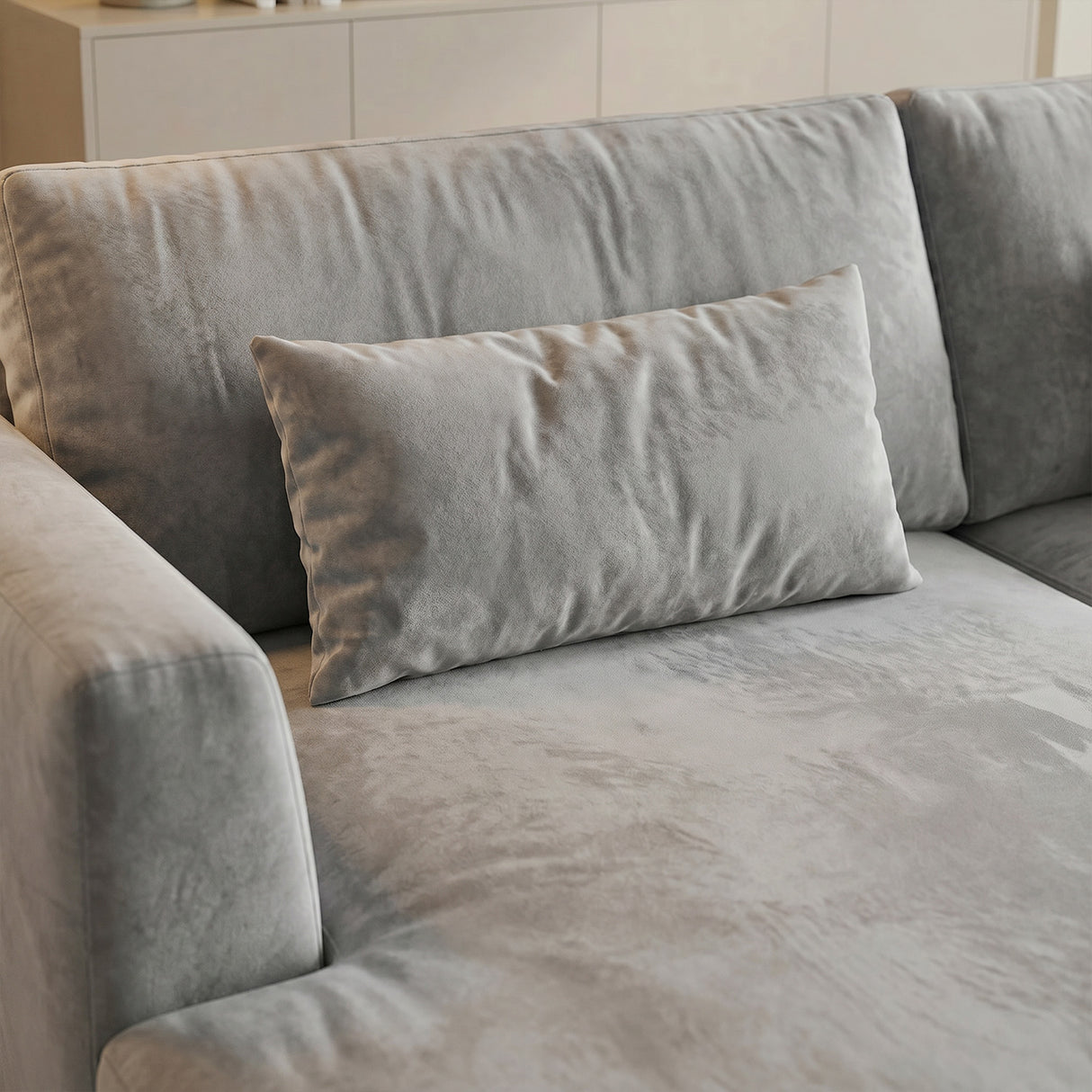 Sofá Seccional 3 Cuerpos Palace con Chaise Longue Izquierdo Tela Gris - 3.06m a Confección