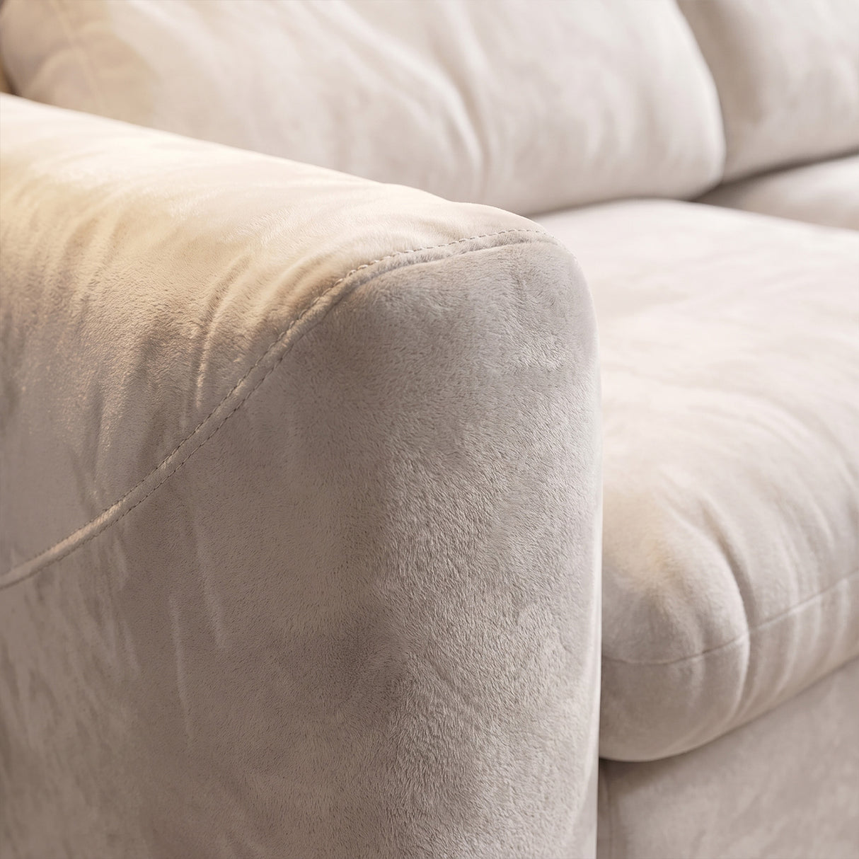 Sofá 2 Cuerpos Paris Tela Beige - 2.54m