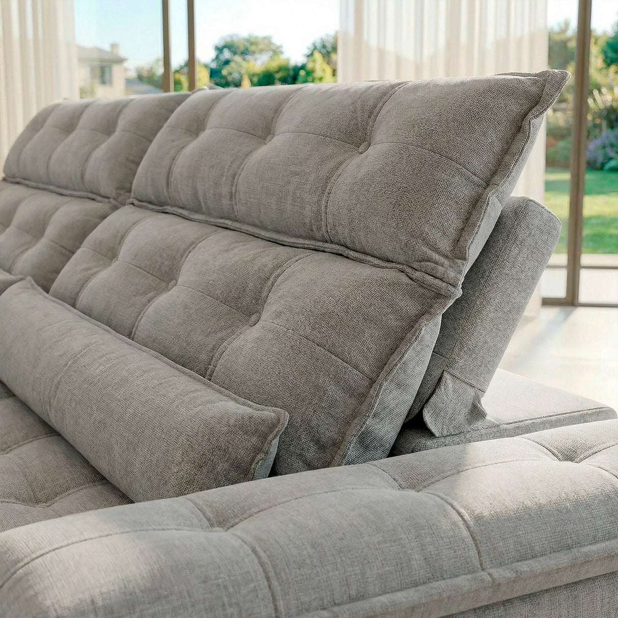 Sofá 3 Cuerpos Prediletto Tela Blanco - 3.60m