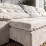 Sofá 3 Cuerpos Prediletto Tela Beige - 3.60m