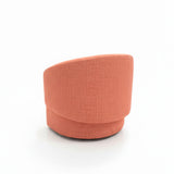 Poltrona giratoria color rojo salmón de tejido grueso