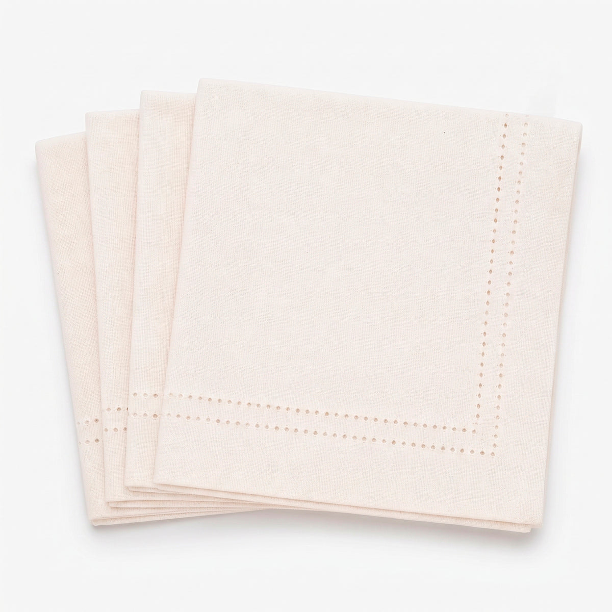 Set 4 servilletas 40 x 40cm picot crema